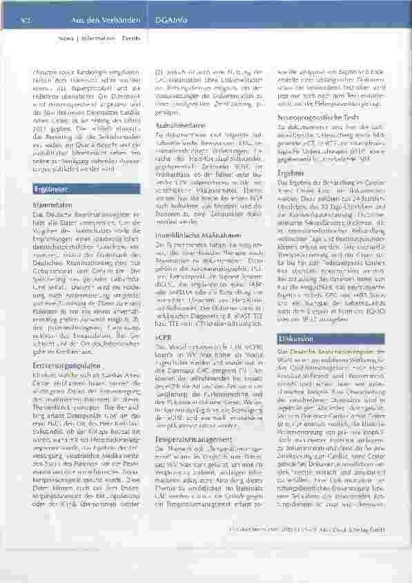 Vorschauseite 2: Strukturierte Datenerfassung nach erfolgter Reanimation: Datensatz Cardiac Arrest Center
