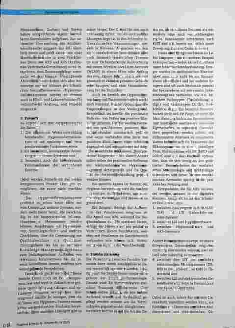 Vorschauseite 3: Digitalisierung und Hygiene: Was ist in den nächsten zehn Jahren in Sachen Digitalisierung der Hygiene zu erwarten und notwendig?