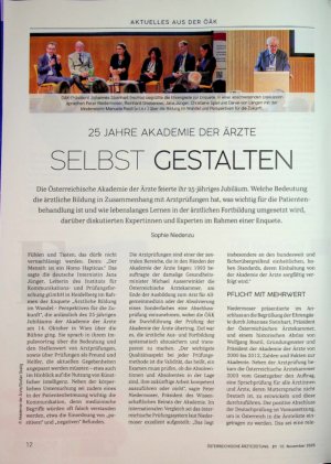 Vorschauseite 1: 25 Jahre Akademie der Ärzte
