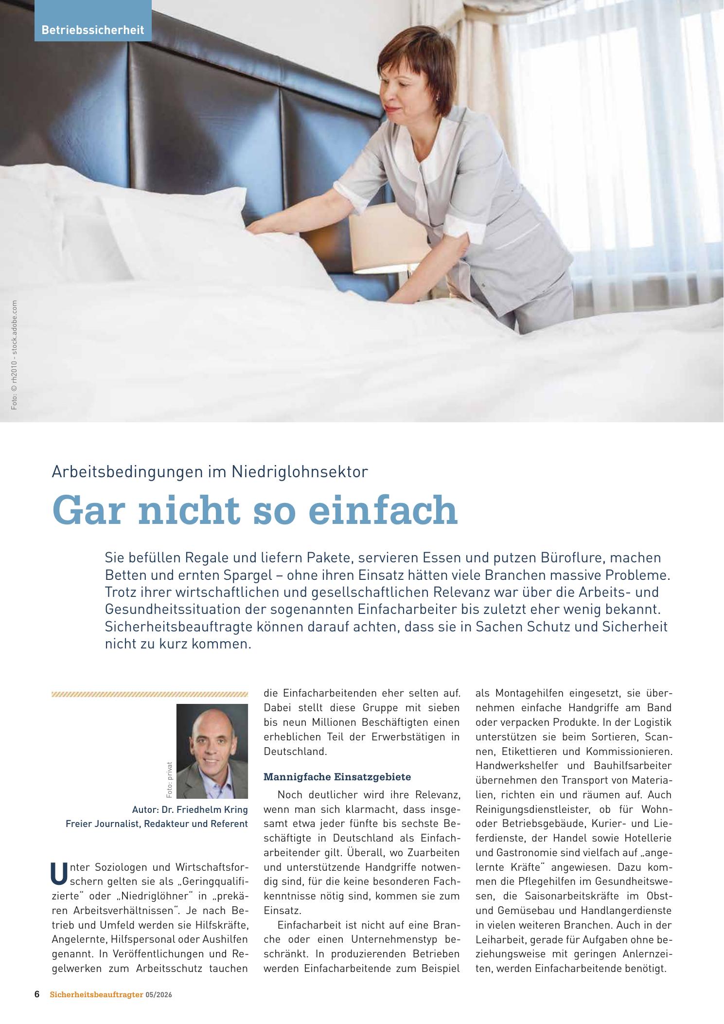 Vorschauseite 1: Arbeitsbedingungen im Niedriglohnsektor . Gar nicht so einfach