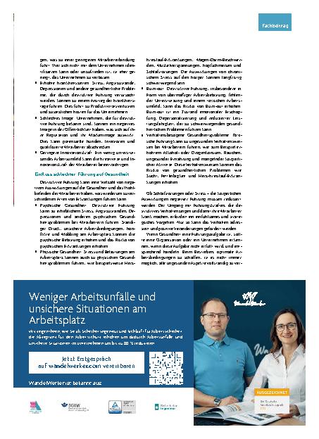 Vorschauseite 2: Gesundheitsschutz in betrieblichen Führungsstrukturen: Destruktive Führung und Krankheit
