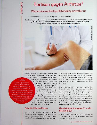 Vorschauseite 1: Kortison gegen Arthrose? Warum eine nachhaltige Behandlung sinnvoller ist
