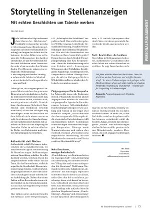 Vorschauseite 1: Storytelling in Stellenanzeigen Mit echten Geschichten um Talente werben