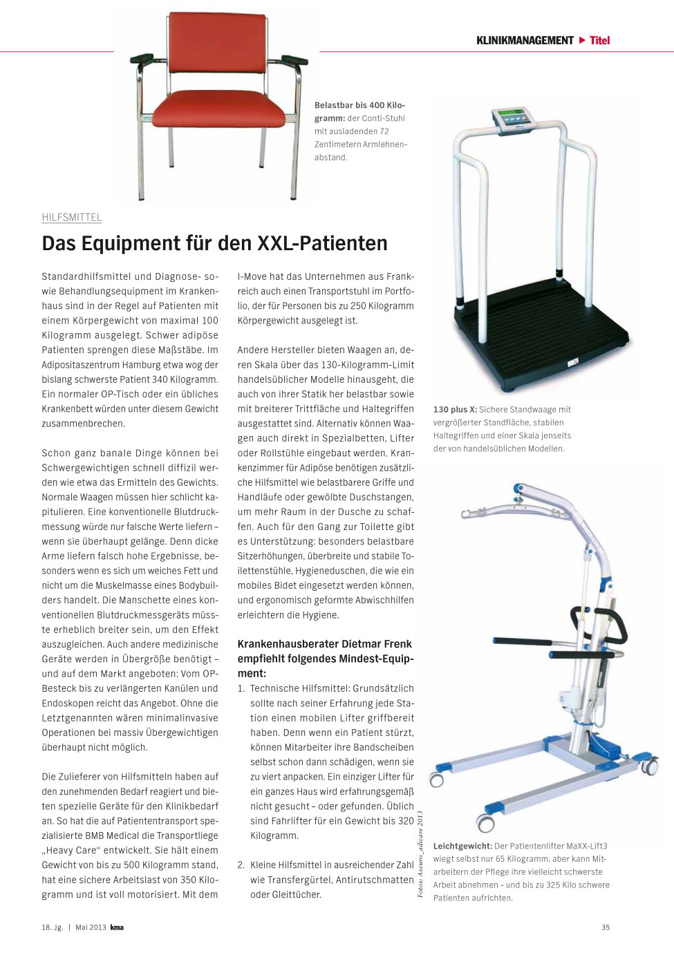 Vorschauseite 1: Das Equipment für den XXL-Patienten