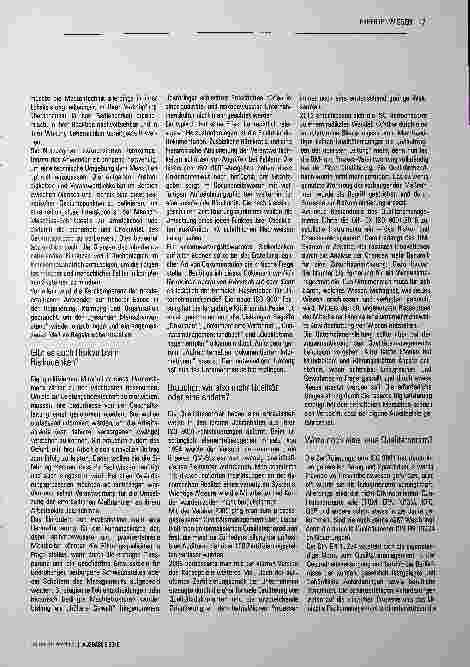 Vorschauseite 3: In Risiken denken! - Ein neues Qualitätsmanagement?