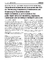 Vorschauseite 1: Gesundheitskonferenzen als Instrument des ÖGD für Vernetzung, Kooperation, Koordination und Steuerung im Gesundheitswesen.