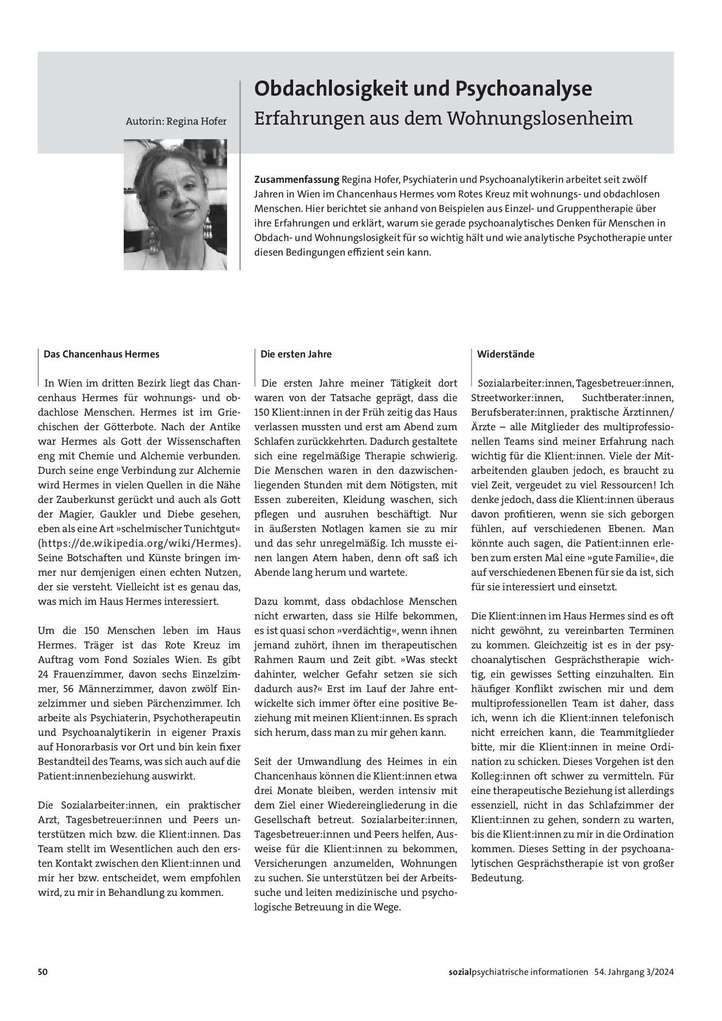 Vorschauseite 1: Obdachlosigkeit und Psychoanalyse. Erfahrungen aus dem Wohnungslosenheim
