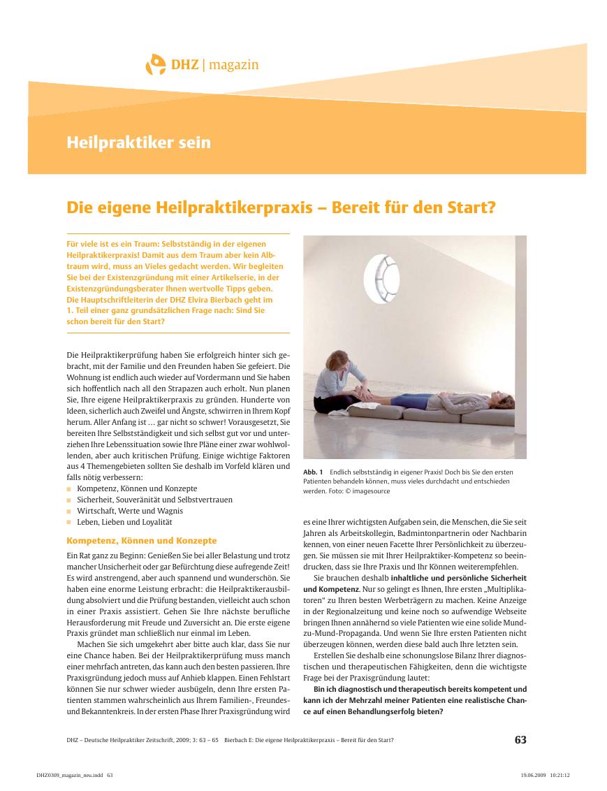 Vorschauseite 1: Die eigene Heilpraktikerpraxis – Bereit für den Start?