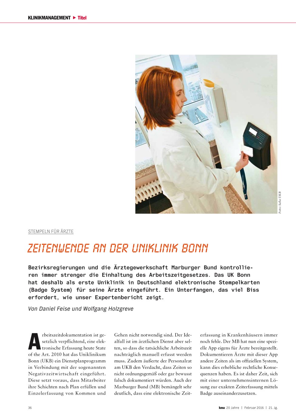 Vorschauseite 1: Zeitenwende an der Uniklinik Bonn