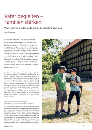 Vorschauseite 1: Väter begleiten – Familien stärken! Väter von Kindern mit Behinderung für die Selbsthilfe gewinnen