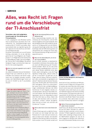 Vorschauseite 1: Alles, was Recht ist: Fragen rund um die Verschiebung der TI-Anschlussfrist