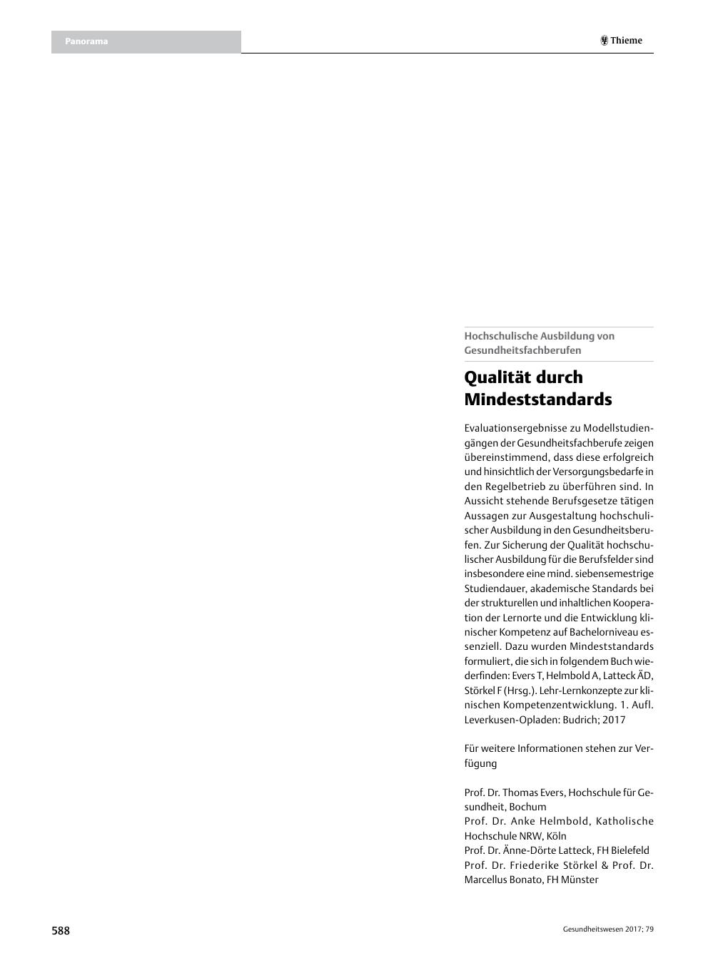 Vorschauseite 1: Qualität durch Mindeststandards