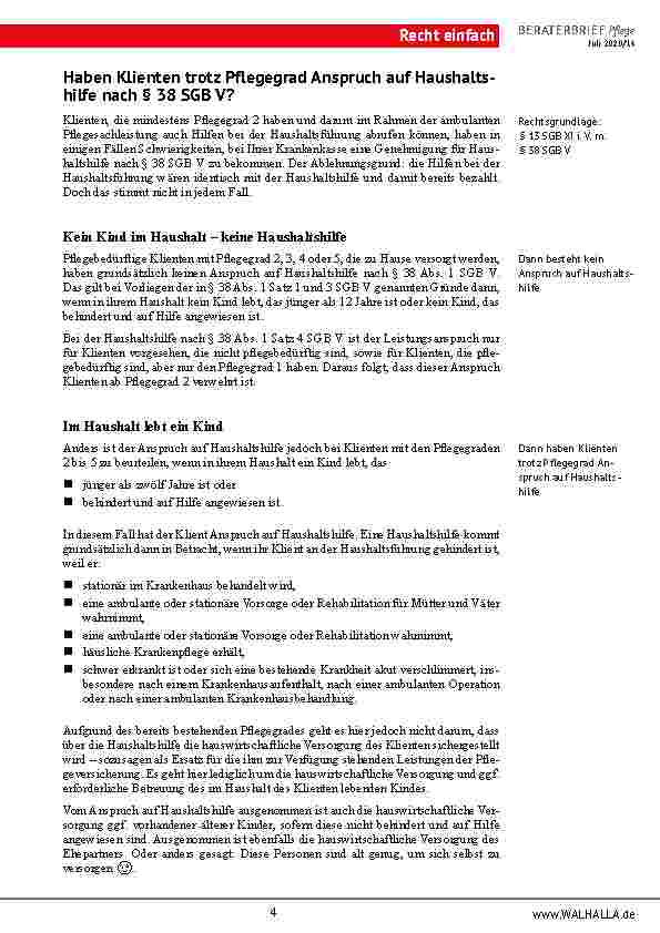 Vorschauseite 4: Pflegekassen außer Rand und Band: Weshalb sich Ihre Klienten gerade jetzt gegen Entscheidungen nach „Gutsherrenart“ wehren sollten!
