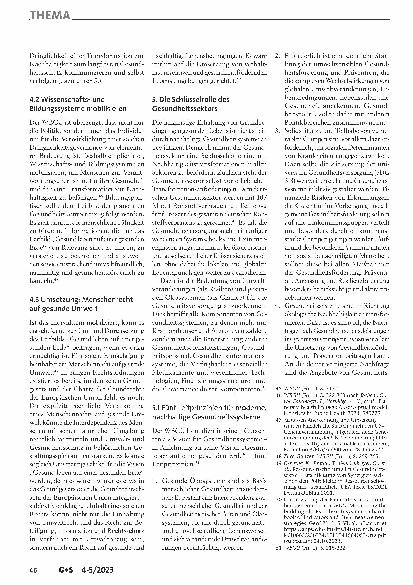 Vorschauseite 6: Kein ausreichender Gesundheitsschutz ohne Transformation zur Nachhaltigkeit – Governanceansätze insbesondere für das Gesundheitssystem