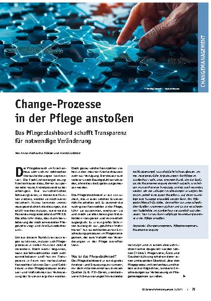 Vorschauseite 1: Change-Prozesse in der Pflege anstoßen Das Pflege: dashboard schafft Transparenz für notwendige Veränderung