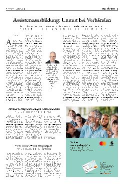 Vorschauseite 1: Assistenzausbildung: Unmut bei Verbänden