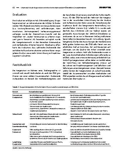 Vorschauseite 3: Kooperationen zwischen Hochschulen und dem Öffentlichen Gesundheitsdienst im Rahmen der Gesundheitsberichterstattung: Mehrwert für beide Kooperationspartner?