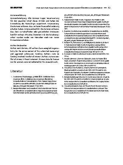 Vorschauseite 4: Kooperationen zwischen Hochschulen und dem Öffentlichen Gesundheitsdienst im Rahmen der Gesundheitsberichterstattung: Mehrwert für beide Kooperationspartner?