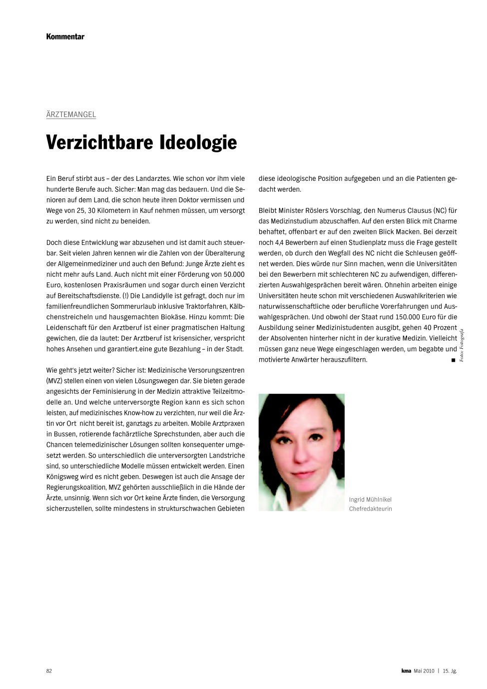 Vorschauseite 1: Verzichtbare Ideologie