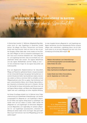 Vorschauseite 1: Pflegende An-und Zugehörige in Bayern: Unterstützung durch Spiriturlität