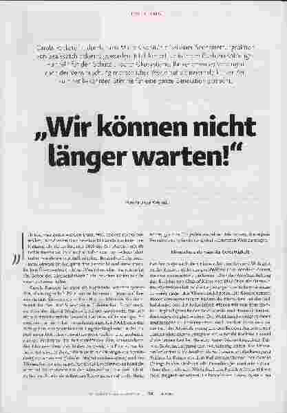 Vorschauseite 1: „Wir können nicht länger warten!"