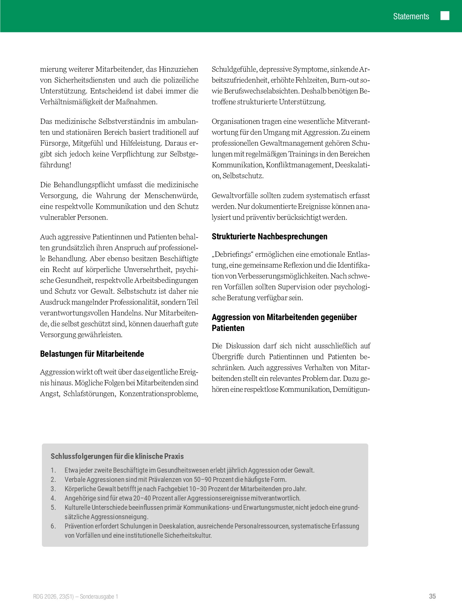 Vorschauseite 4: Ärztliche und pflegerische Verantwortung im Spannungsfeld von Aggression