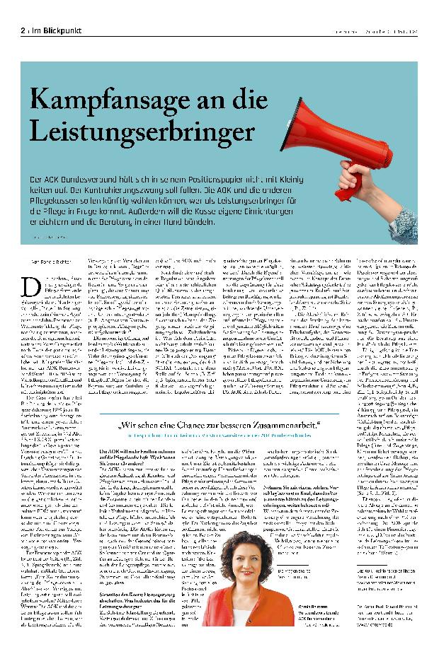 Vorschauseite 1: Kampfansage an die Leistungserbringer