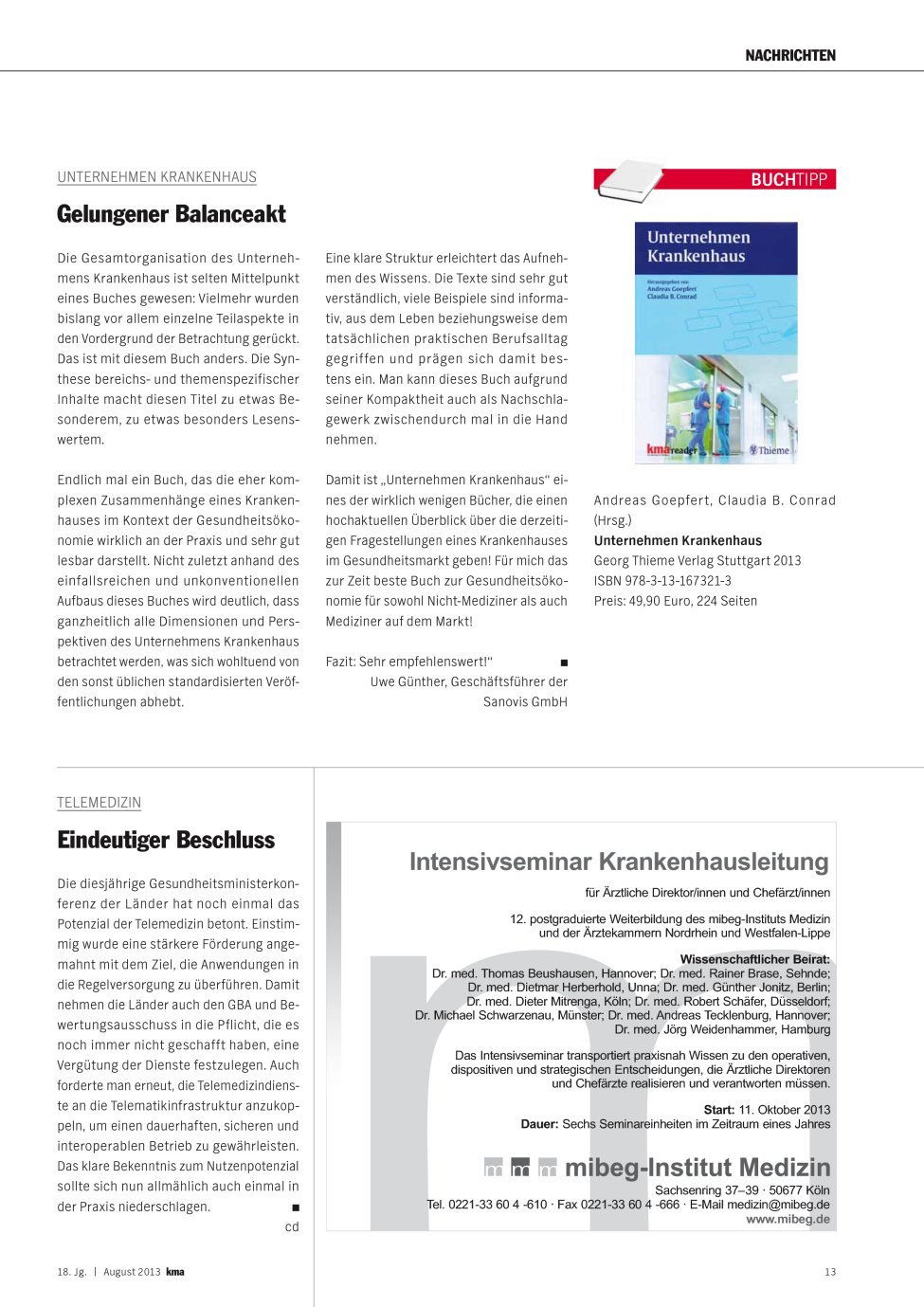 Vorschauseite 1: Gelungener Balanceakt