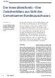 Vorschauseite 1: Der Innovationsfonds – Eine Zwischenbilanz aus Sicht des Gemeinsamen Bundesausschusses
