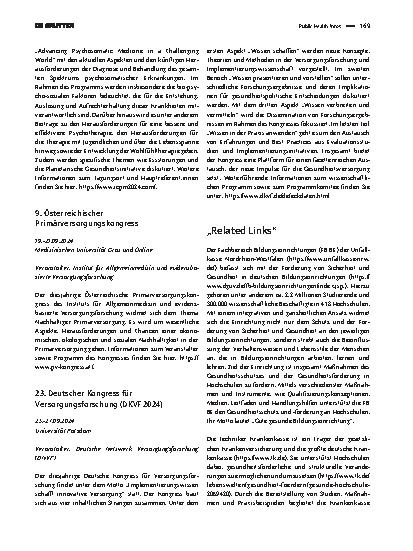 Vorschauseite 2: Public Health Infos Tagungen“ MEDCARE