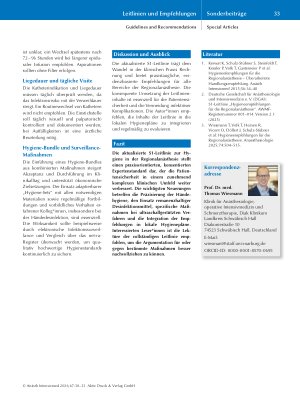 Vorschauseite 4: Kurzfassung S1-Leitlinie „Hygieneempfehlungen für die Regionalanästhesie“ Altbekanntes und Neuerungen der aktualisierten S1-Leitlinie