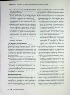 Vorschauseite 4: ADKA-Leitlinie für die Herstellung und Prüfung von Arzneimitteln in der Krankenhausapotheke