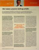 Vorschauseite 1: "Wir haben unseren Auftrag erfüllt."