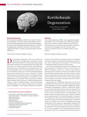 Vorschauseite 1: Kortikobasale Degeneration