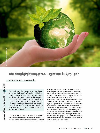 Vorschauseite 1: Nachhaltigkeit umsetzen - geht nur im Großen?