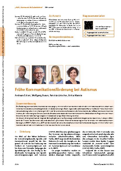 Vorschauseite 1: Frühe Kommunikationsförderung bei Autismus