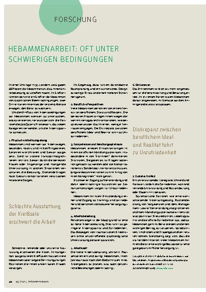 Vorschauseite 1: Hebammenarbeit : oft unter schwierigen Bedingungen