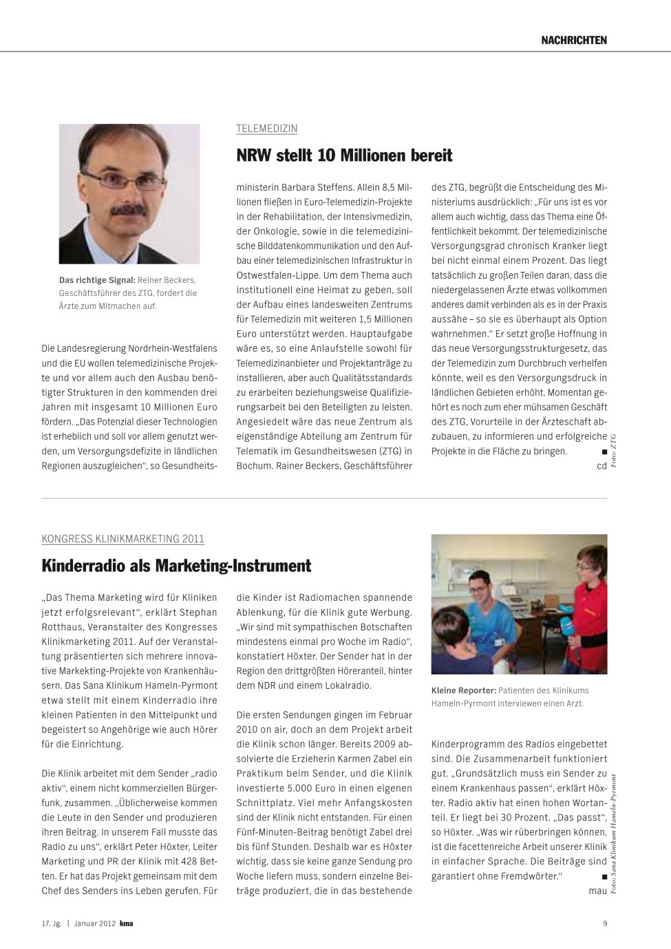 Vorschauseite 1: NRW stellt 10 Millionen bereit
