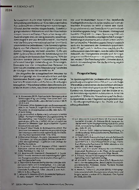 Vorschauseite 2: Absonderungen im forensisch-psychiatrischen Setting - * Erleben der professionellen Beziehung zu forensisch-psychiatrischen Pflegenden aus Betroffenensicht