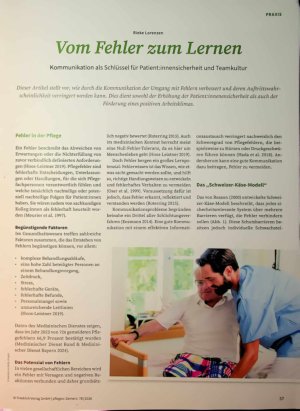 Vorschauseite 2: Vom Fehler zum Lernen Kommunikation als Schlüssel für Patient: innensicherheit und Teamkultur