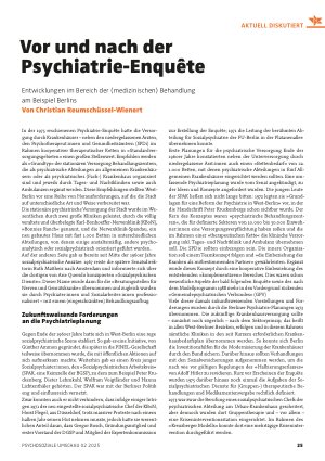 Vorschauseite 1: Vor und nach der Psychiatrie-Enquête