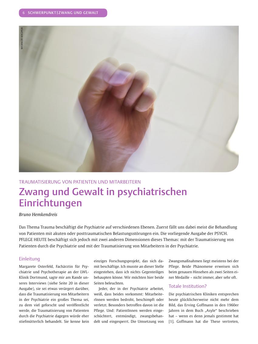 Vorschauseite 1: Zwang und Gewalt in psychiatrischen Einrichtungen