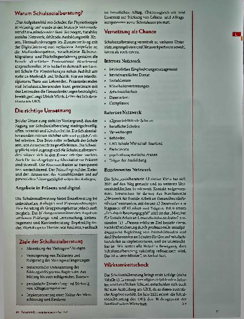 Vorschauseite 2: Der Angst die Zähne zeigen: Schulsozialberatung in der Physiotherapie