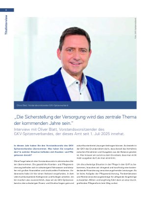 Vorschauseite 1: „Die Sicherstellung der Versorgung wird das zentrale Thema der kommenden Jahre sein. “