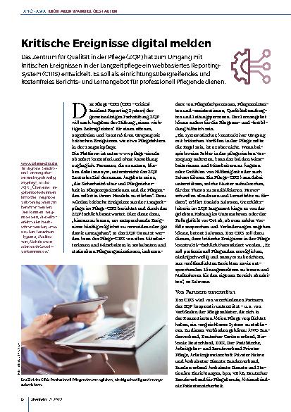 Vorschauseite 1: Kritische Ereignisse digital melden