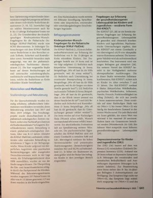 Vorschauseite 2: Einflussfaktoren von Bedürfnissen 8- bis 13-jähriger an Krebs erkrankter Kinder: Ergebnisse einer Querschnittstudie