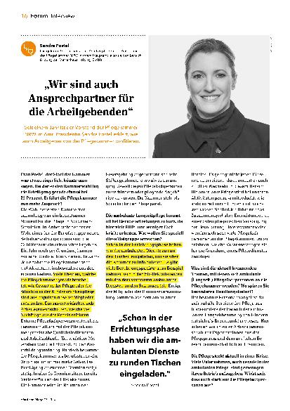 Vorschauseite 1: „Wir sind auch Ansprechpartner für die Arbeitgebenden.“