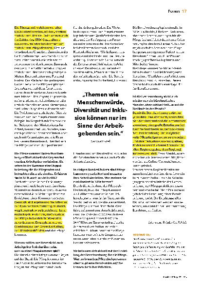 Vorschauseite 2: „Wir sind auch Ansprechpartner für die Arbeitgebenden.“
