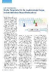 Vorschauseite 1: Große Potenziale für die Impfstrategie liegen im betrieblichen Gesundheitsschutz.