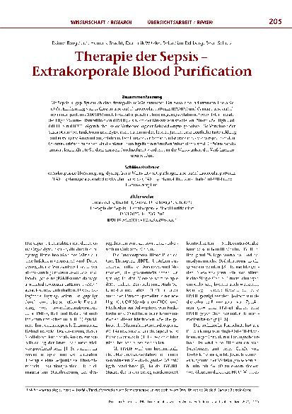 Vorschauseite 1: Therapie der Sepsis – Extrakorporale Blutreinigung